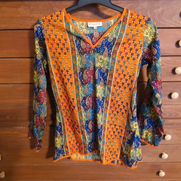 ⚜💚Bhags Boho Top/S/M - Picture 1 of 3
